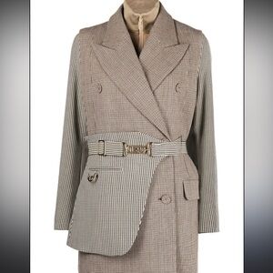 Fendi Brown Houndstooth Blazer Dress NWT